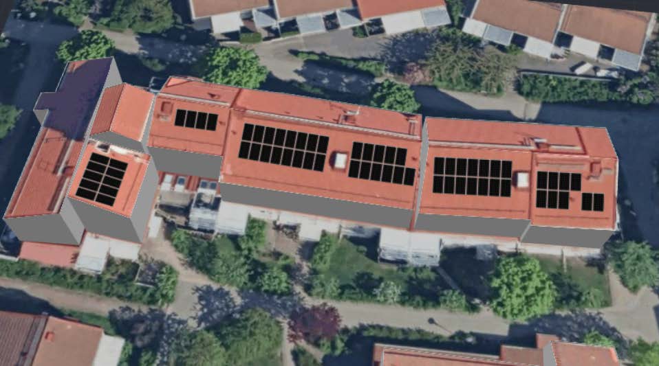 Solcellspaneler på höghus